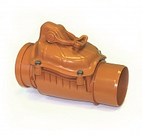 ПВХ наружная канализация клапан обратный с ревизией 110 мм